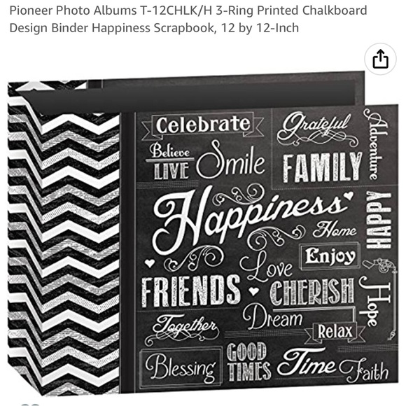 Pioneer Photo Album 3-Ring Printed Chalkboard Design Binder, 12 x 12 - Picture 4 of 6